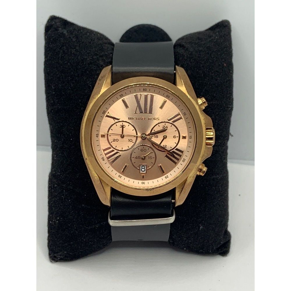 Michael Kors MK5503 Unisex Black Leather Analog Dial Quartz Genuine Watch RU199